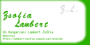 zsofia lambert business card