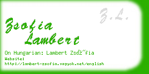 zsofia lambert business card